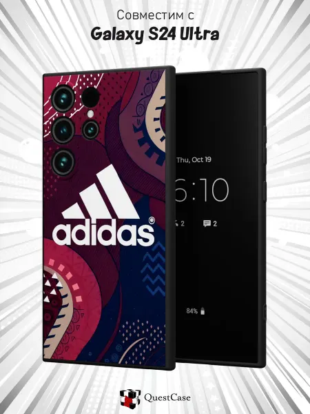 QuestCase Чехол на Samsung Galaxy S24 Ultra с принтом Adidas