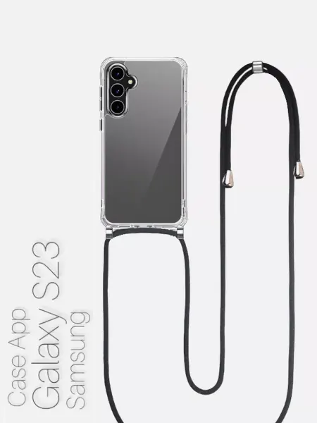 Case App Чехол на Samsung S23 Galaxy прозрачный с шнурком