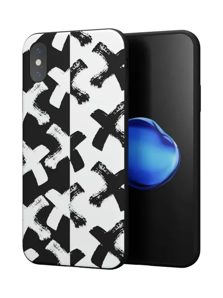 QuestCase Чехол на Apple iPhone X и XS с принтом Крестики