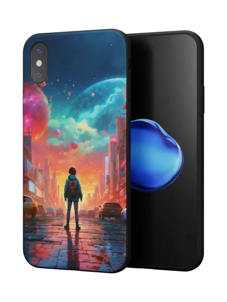 QuestCase Чехол на Apple iPhone X и XS с принтом Пейзаж