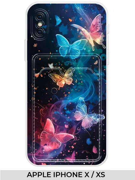 МобиФон Чехол с карманом на Apple iPhone X XS (для Айфон Икс)