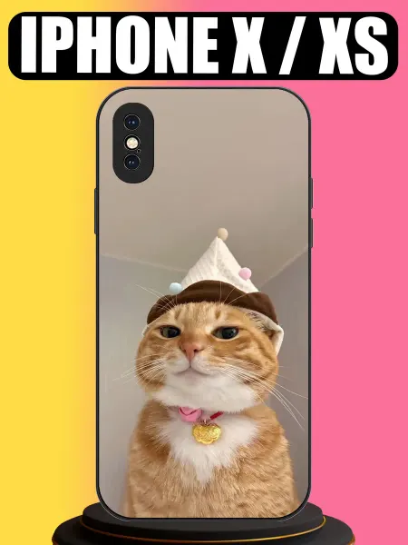 Tory.arrcaseeee Чехол на iPhone X с принтом смешной кот