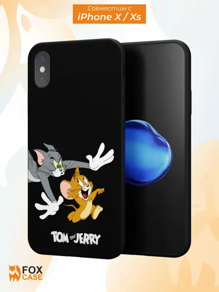 Fox Case Чехол на iPhone X и XS с принтом Том и Джерри