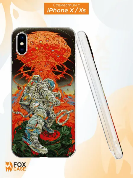 Fox Case Чехол на iPhone X и XS с принтом Космонавт