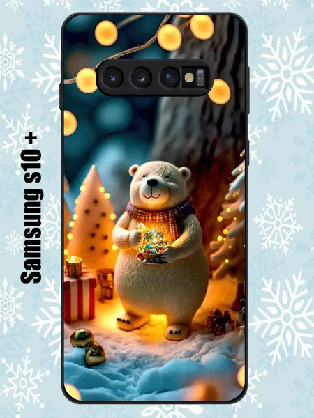 CasePhone67 Чехол на Samsung s10 plus с новогодним принтом