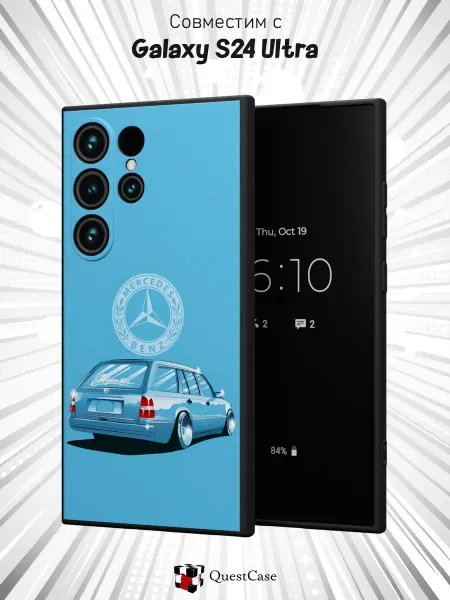 QuestCase Чехол на Samsung Galaxy S24 Ultra с принтом Mercedes