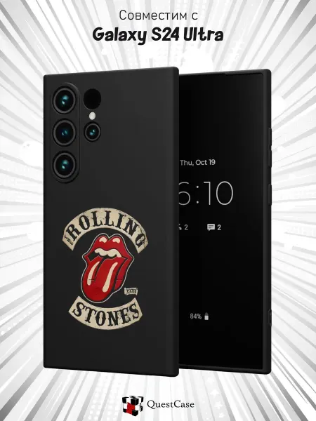 QuestCase Чехол на Samsung Galaxy S24 Ultra с принтом Rolling Stones
