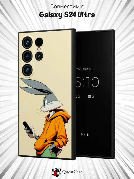 QuestCase Чехол на Samsung Galaxy S24 Ultra с принтом Багз Банни