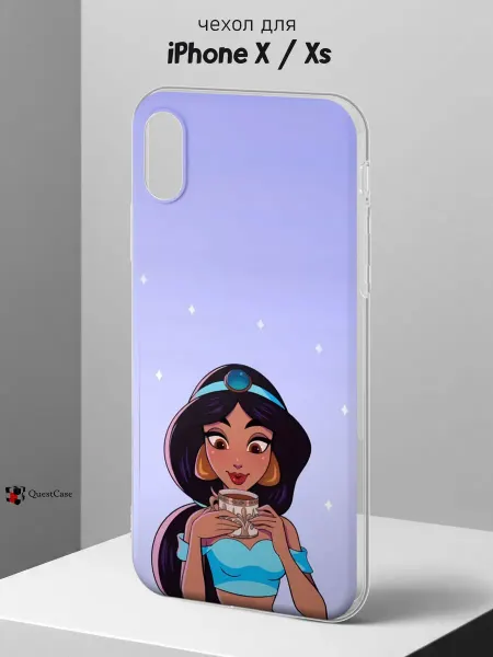 QuestCase Чехол на iPhone X и XS с принтом Жасмин