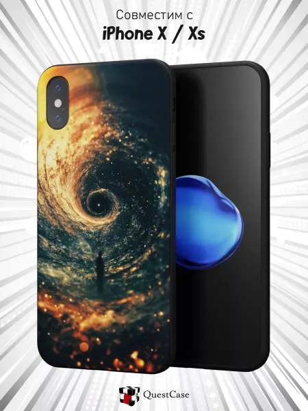 QuestCase Чехол на iPhone X и XS с принтом Пейзаж