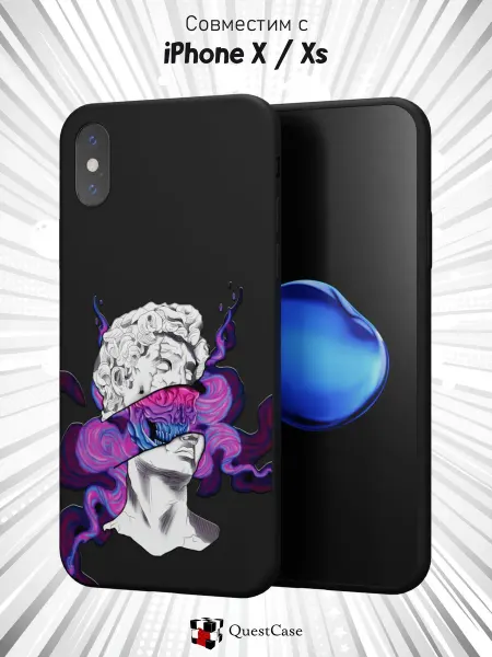 QuestCase Чехол на iPhone X и XS с принтом Статуя