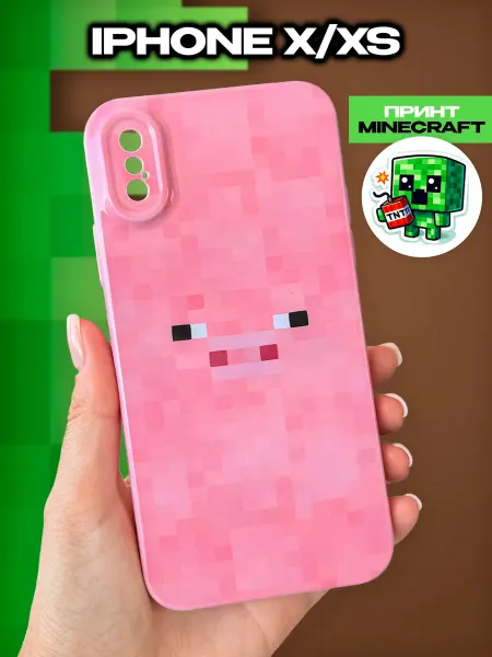 Чехолдинг Чехол на Айфон X XS с принтом Minecraft