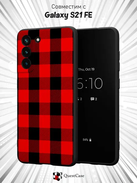 QuestCase Чехол на Samsung S21 FE с принтом Клетка