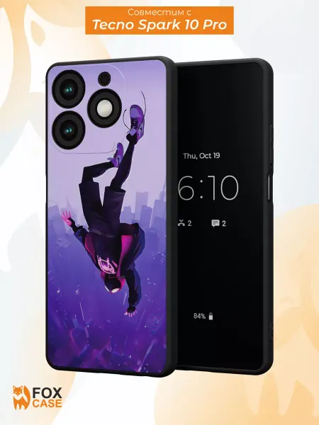Fox Case Чехол на Tecno Spark 10 Про с принтом Человек-Паук
