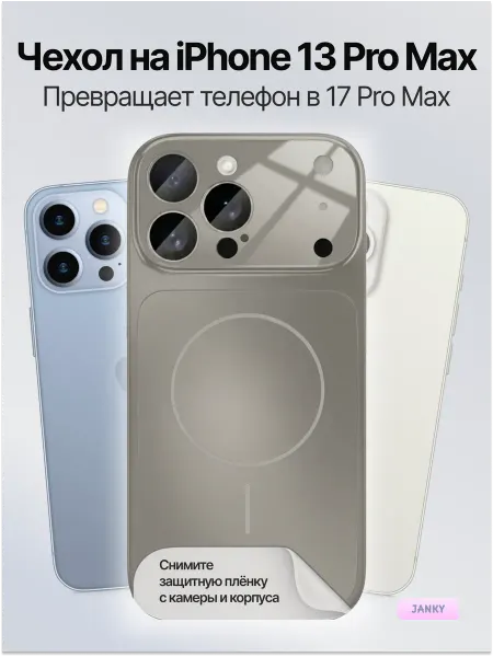 Janky Чехол на iPhone 13 Pro Max с имитацией дизайн под 17 Pro Max