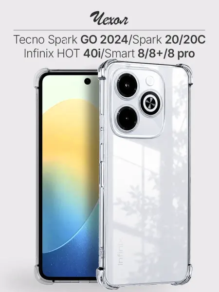 TECNO Чехол на Spark GO 2024 & Infinix HOT 40i прозрачный