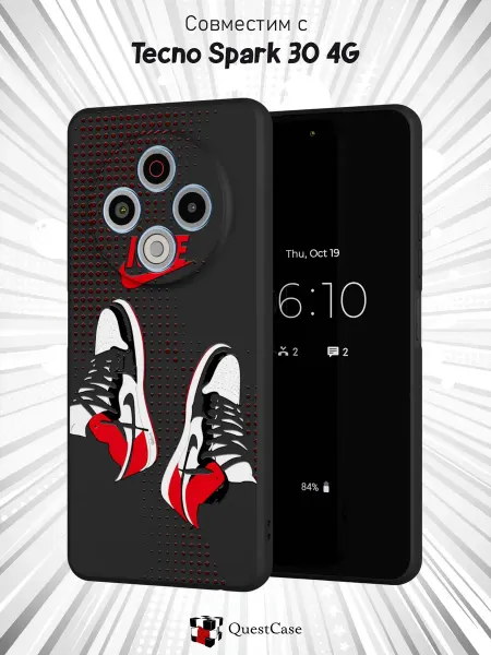 QuestCase Чехол на Tecno Spark 30 4G с принтом Nike