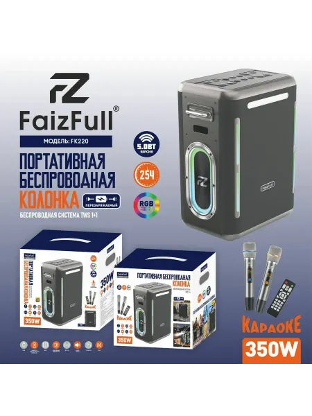 FaizFull Портативная колонка FK220 350W