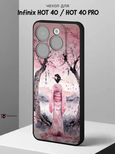 QuestCase Чехол на Infinix HOT 40 HOT 40 PRO с принтом Сакура