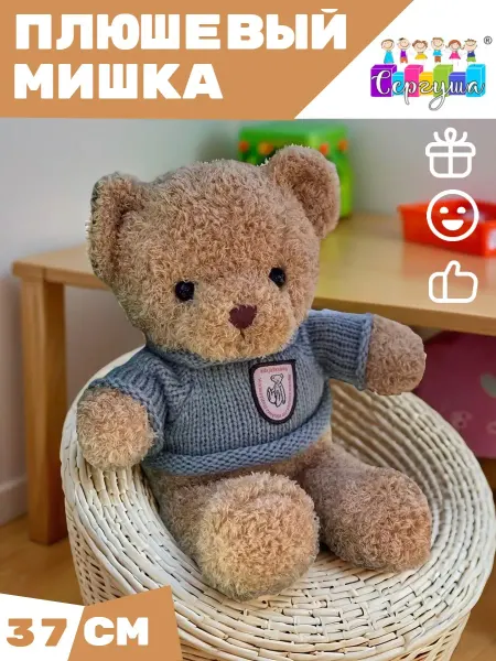 Сергуша Мягкая игрушка мишка в одежде