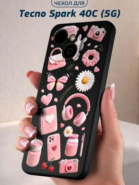 Infinity pick Чехол на Tecno Spark 40C (5G) с принтом Вязаный мишка