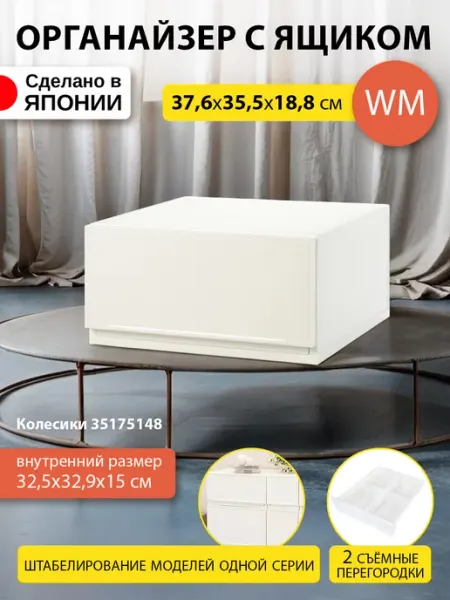 SANKA Короб для хранения вещей пластиковый 37,6х35,5х18,8 см WM