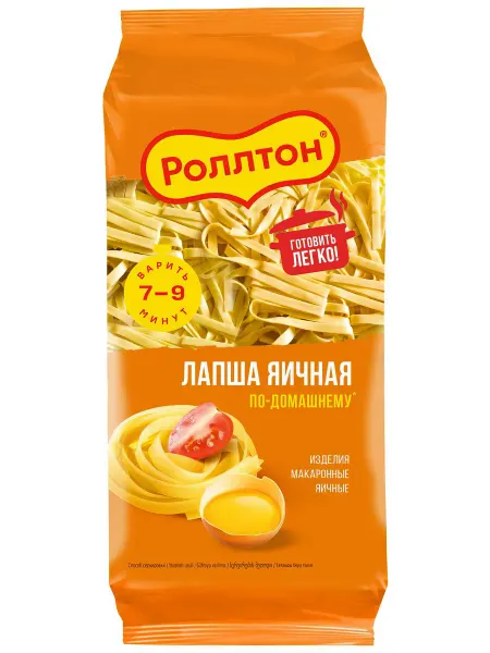 Макароны лапша Роллтон По-домашнему яичные высший сорт, 400