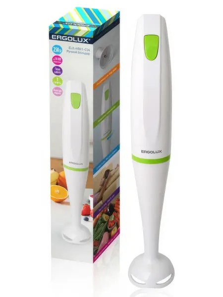 Блендер ERGOLUX ELX-HB01-C34 250Вт белый салатовый