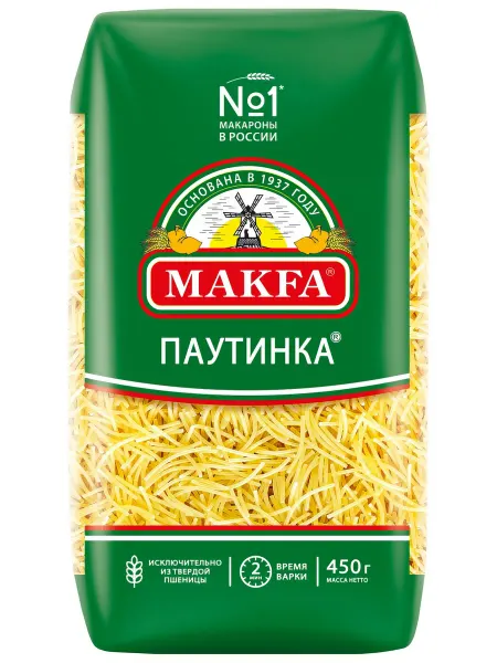 Makfa Макаронные изделия вермишель паутинка, 450г