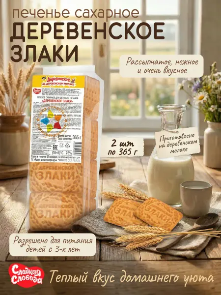 Сладкая слобода Печенье для детского питания Деревенское Злаки 6кг