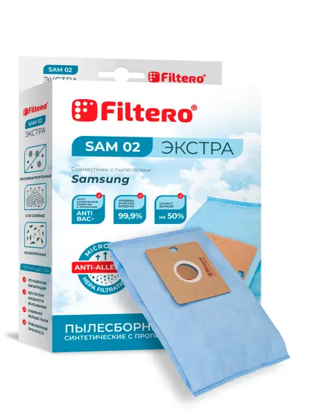 Filtero Мешки для пылесосов SAMSUNG, SAM 02 ЭКСТРА, 4 шт
