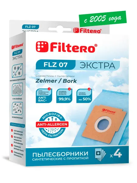Filtero Мешки для пылесоса ZELMER, Bork, FLZ07 4шт