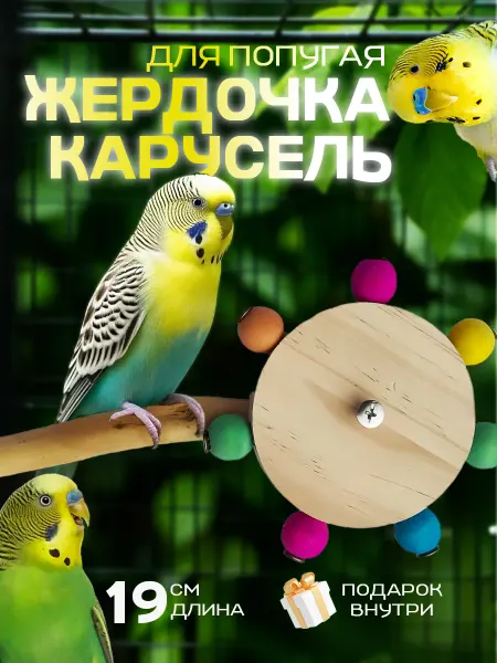 RusELPets Игрушка для попугая жердочка карусель