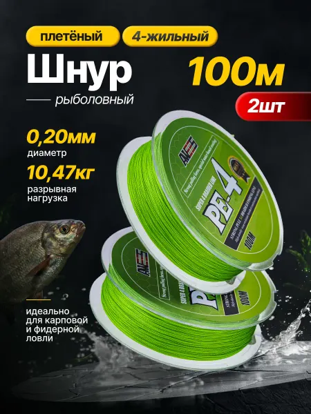 AWEES Плетенка для рыбалки 0,20 мм Х4 100 метров