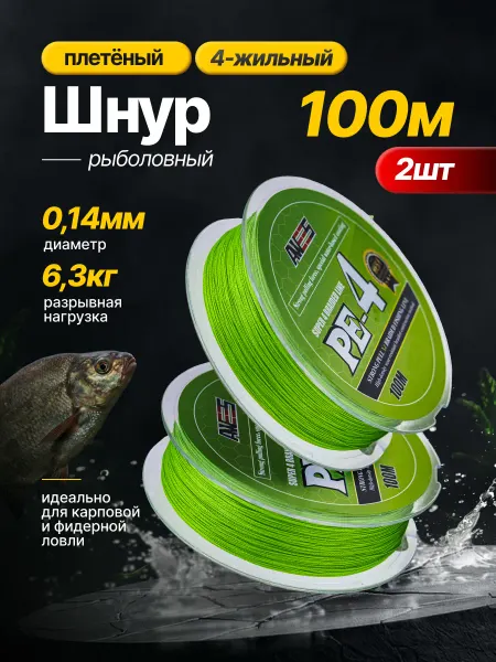 AWEES Плетенка для рыбалки 0.14 Х4 100м