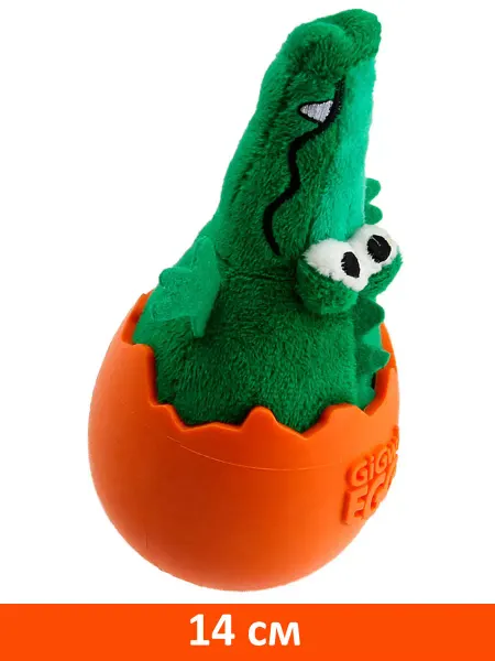 Gigwi Игрушка Egg кролодил неваляшка для собак с пищалкой 14 см
