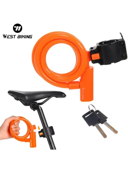 West Biking Тросовый замок для велосипеда YP0705100