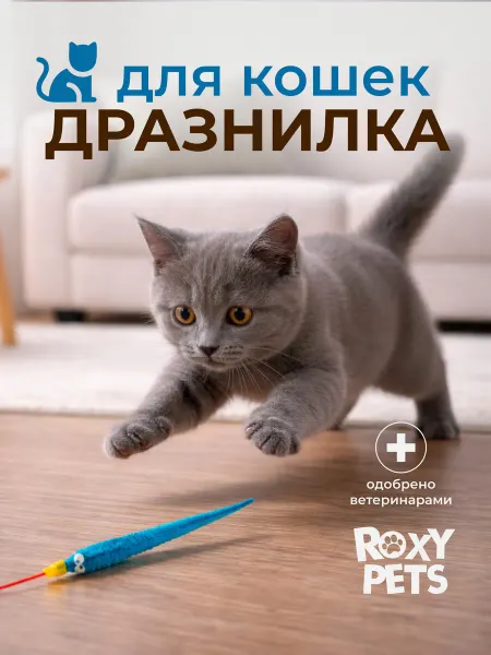 ROXY-PETS Игрушка дразнилка для кошек Червяк на резинке