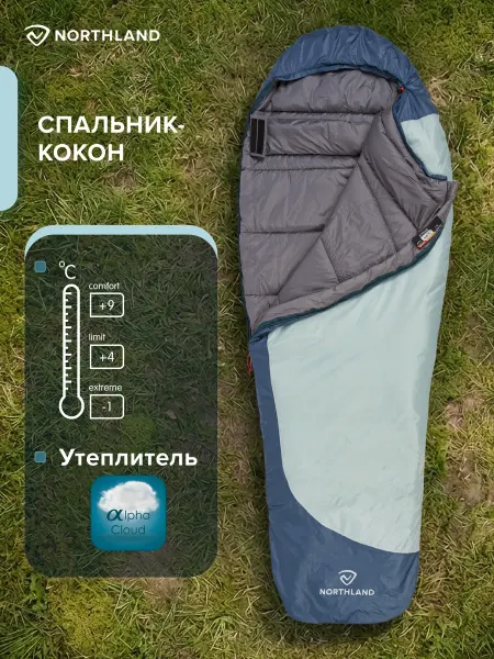 Northland Спальный мешок Hypnos +4 правосторонний