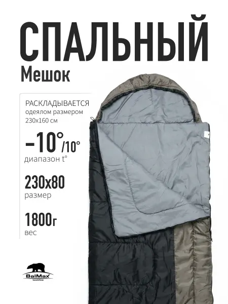 ALASKA Спальный мешок кемпинг плюс до -10 C левый