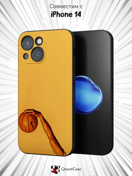 QuestCase Чехол на Apple iPhone 14 с принтом Баскетбол