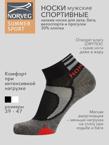 Norveg Носки спортивные для бега короткие