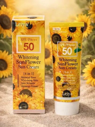 Leiya Whitening Sunflower Sun Cream SPF50 PA+++ солнцезащитный крем для лица 4в1 50 SPF