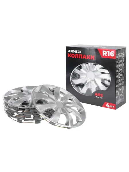 ARNEZI Колпаки R16 на колеса Stardust 4шт серебристые ABS-пластик