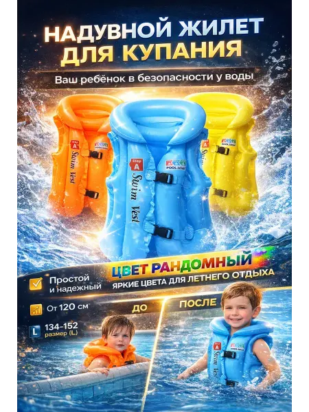 SEIDALIEVA Жилет детский для плавания и отдыха L