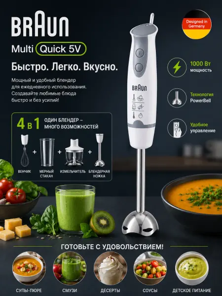 Погружной блендер Braun 4в1