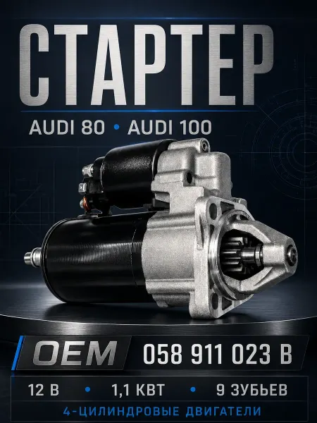 Superzing Стартер 4 цилиндр Audi 80 100