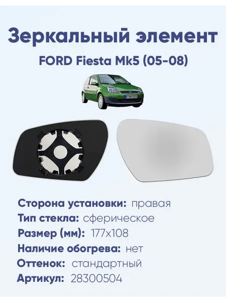 ERGON Зеркало FORD Fiesta Mk5 (05-08) 28300504