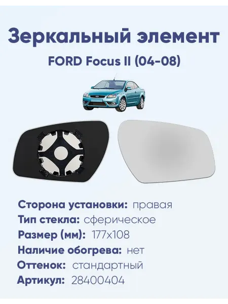 ERGON Зеркало FORD Focus II (04-08) 28400404