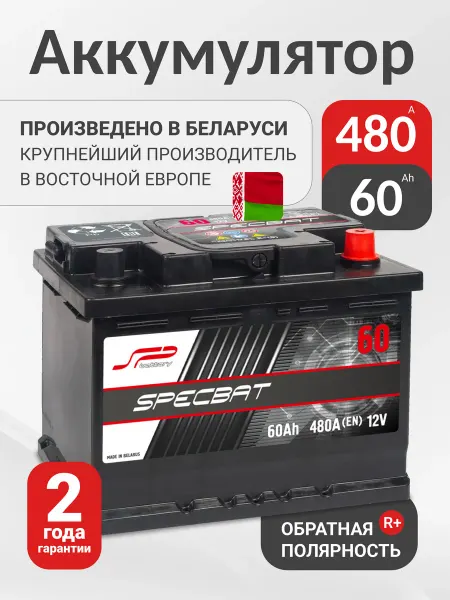 SPECBAT Аккумулятор автомобильный 60 Ач 480 А обратная полярность
